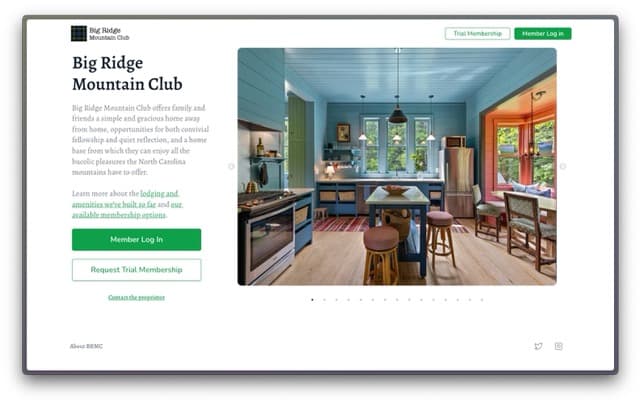 Big Ridge Club landing page