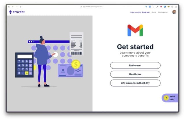 Emvest get started page