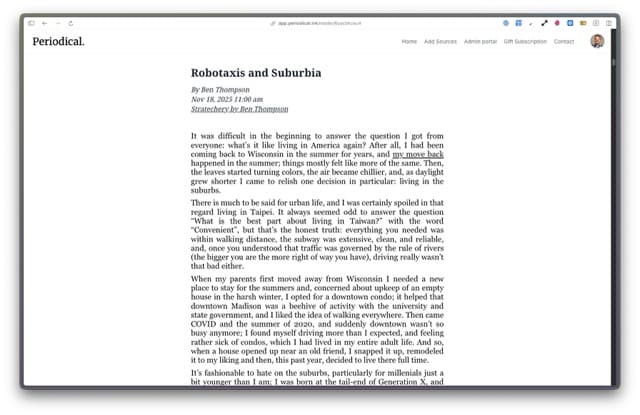 Periodical reader page