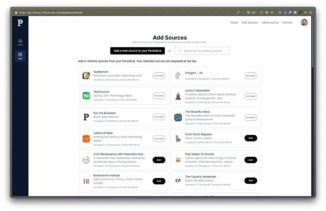 Periodical sources page